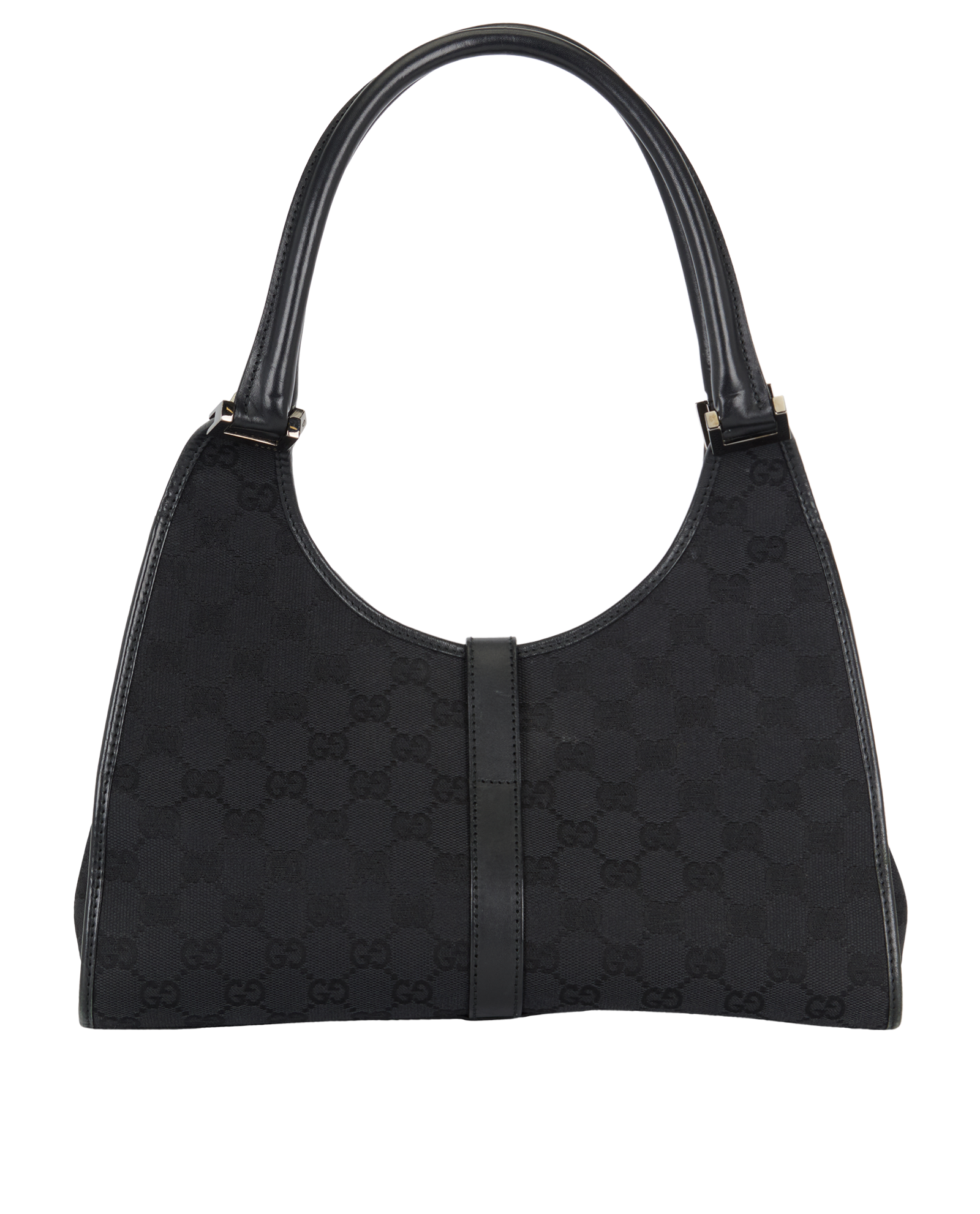 Vintage GG Jackie, &pound;310, Handbags, Black, Canvas/Leather, Back view